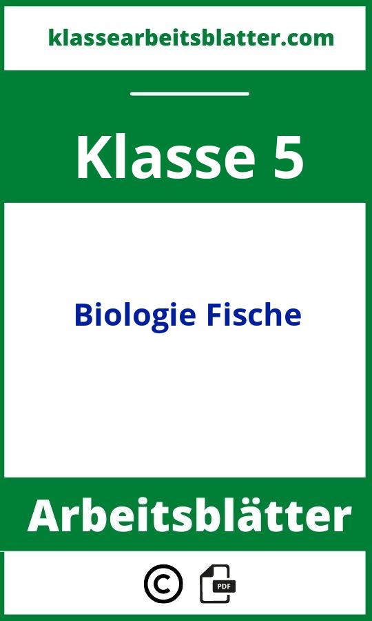 Arbeitsblätter Biologie Fische Klasse 5
