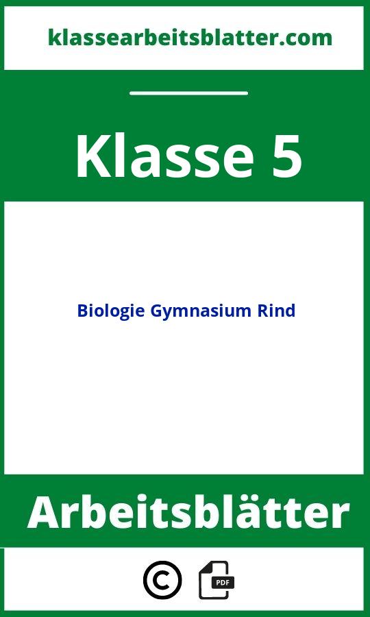 Biologie 5 Klasse Gymnasium Arbeitsblätter Rind