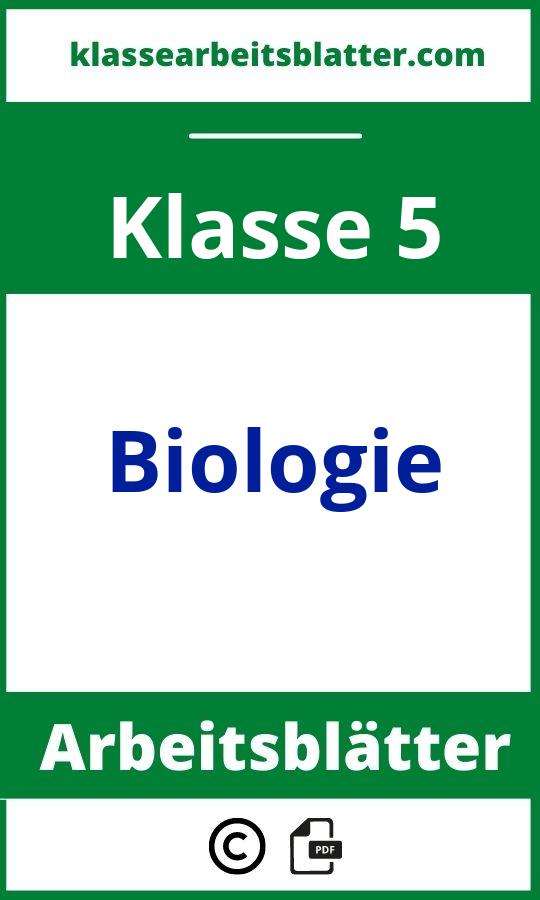 Arbeitsblätter Biologie Klasse 5