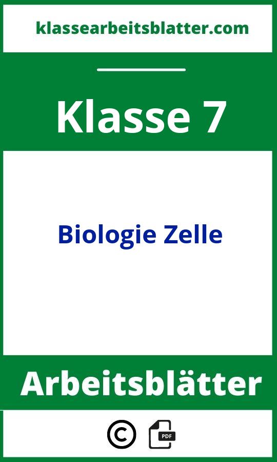 Arbeitsblätter Biologie Klasse 7 Zelle