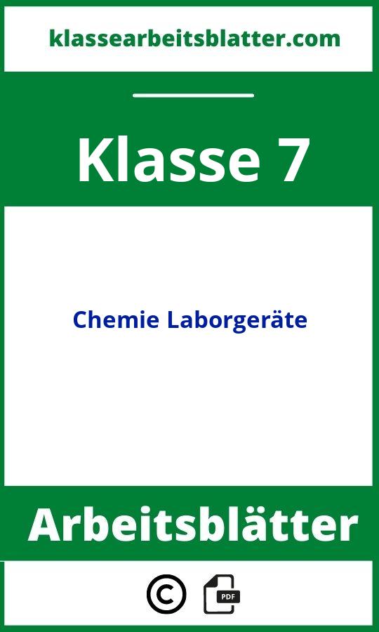 Arbeitsblätter Chemie Klasse 7 Laborgeräte