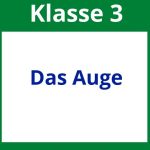 Arbeitsblätter Das Auge 3. Klasse