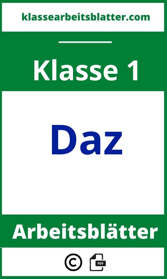 Arbeitsblätter Daz 1. Klasse