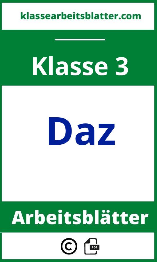Daz 3. Klasse Arbeitsblätter