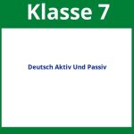 Arbeitsblätter Deutsch Klasse 7 Aktiv Und Passiv