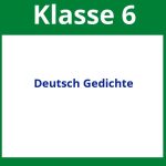 Arbeitsblätter Deutsch Klasse 6 Gedichte