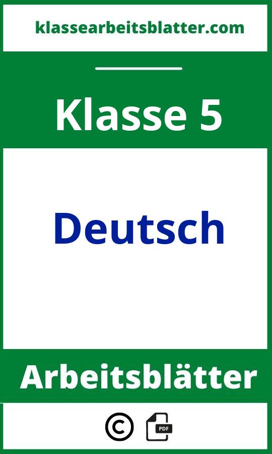 5. Klasse Deutsch Arbeitsblätter