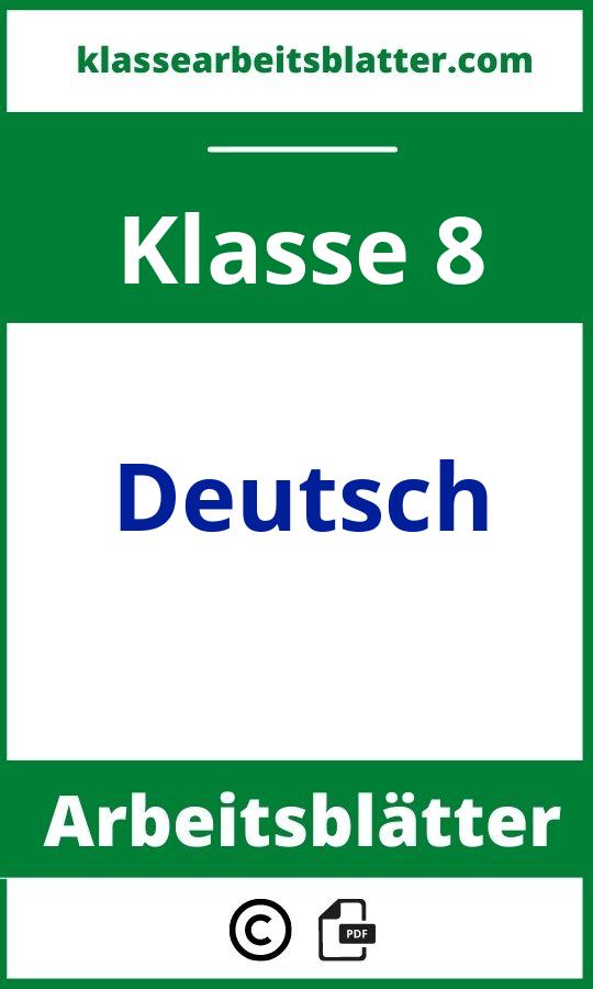 8. Klasse Deutsch Arbeitsblätter