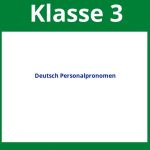 Arbeitsblätter Deutsch 3 Klasse Personalpronomen