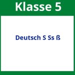 Arbeitsblätter Deutsch 5 Klasse S Ss ß