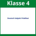 Arbeitsblätter Deutsch 4 Klasse Subjekt Prädikat