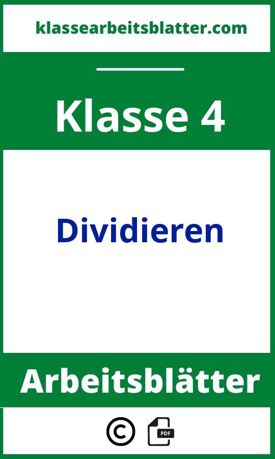 Dividieren 4. Klasse Arbeitsblätter