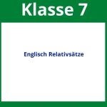 Englisch Arbeitsblätter Klasse 7 Relativsätze