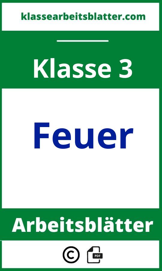 Arbeitsblätter Feuer 3. Klasse