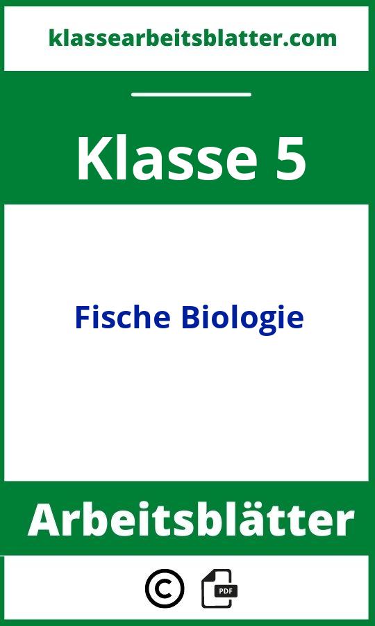 Fische Arbeitsblätter Biologie Klasse 5