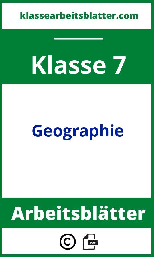 Arbeitsblätter Geographie Klasse 7
