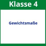 Gewichtsmaße Arbeitsblätter 4. Klasse