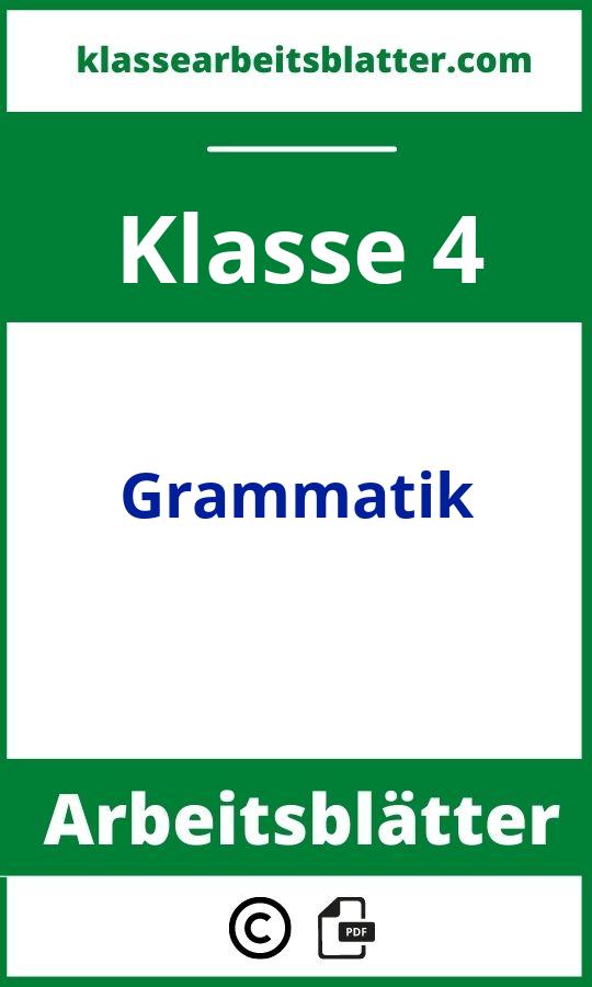 Arbeitsblätter Grammatik 4. Klasse