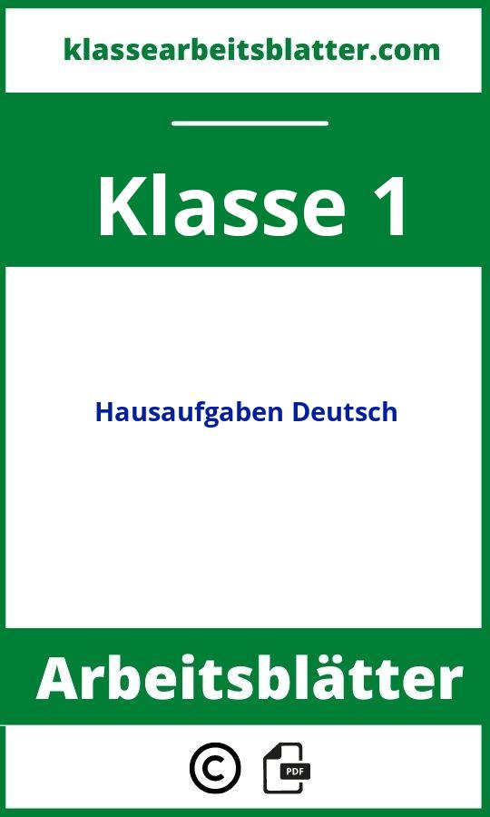 Hausaufgaben 1. Klasse Arbeitsblätter Deutsch