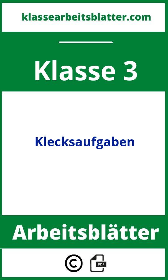 Klecksaufgaben 3. Klasse Arbeitsblätter 2025