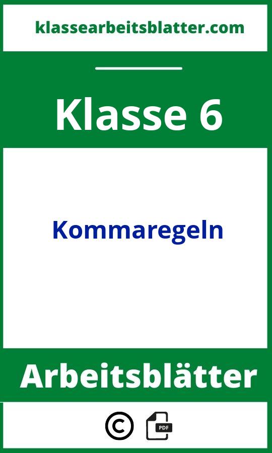 Kommaregeln 6. Klasse Arbeitsblätter