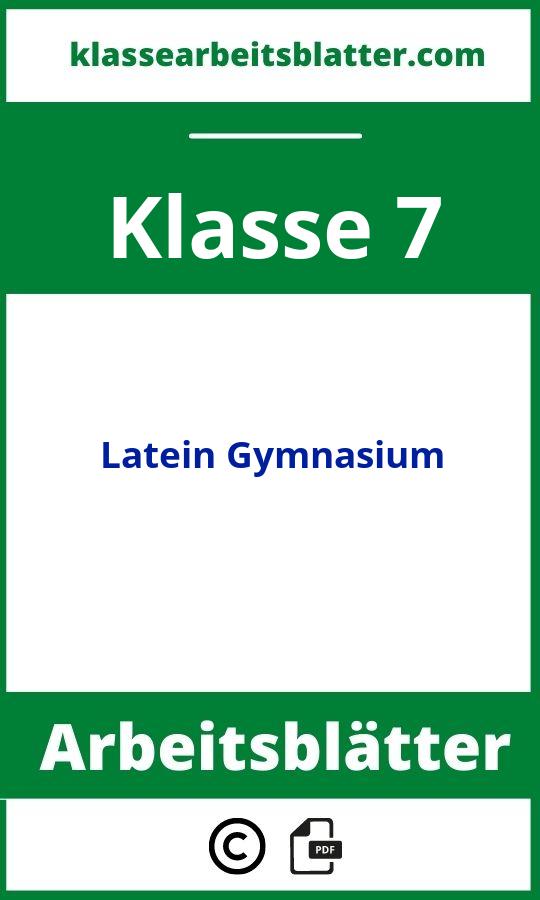 Arbeitsblätter Latein 7. Klasse Gymnasium