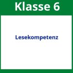 Lesekompetenz 6 Klasse Arbeitsblätter