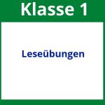 Leseübungen 1 Klasse Arbeitsblätter