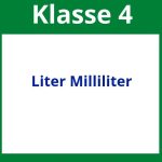 Arbeitsblätter Liter Milliliter Klasse 4