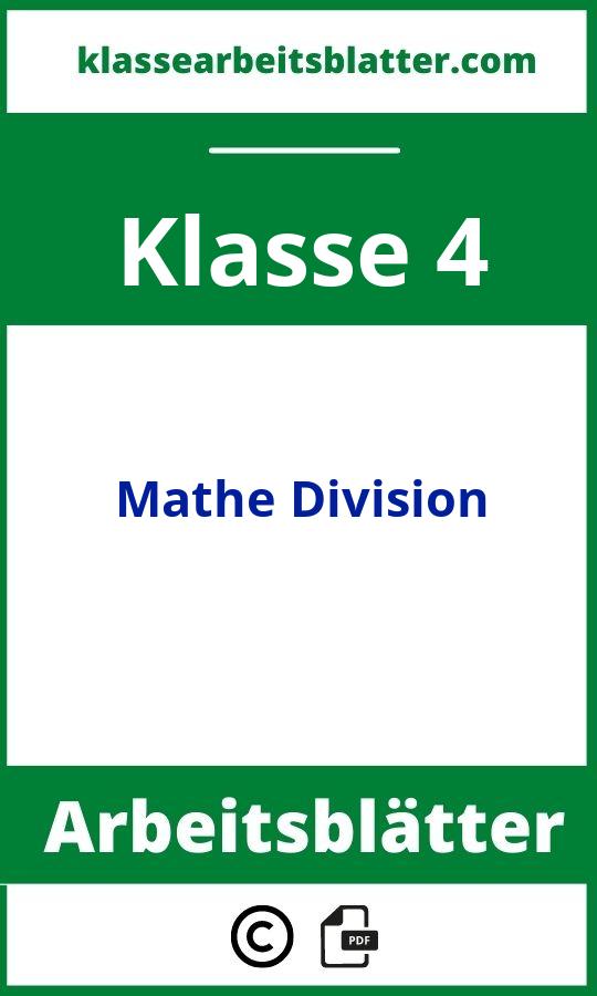 Arbeitsblätter Mathe Klasse 4 Division