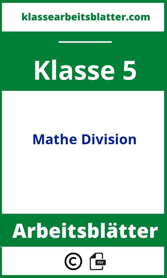 Arbeitsblätter Mathe Klasse 5 Division