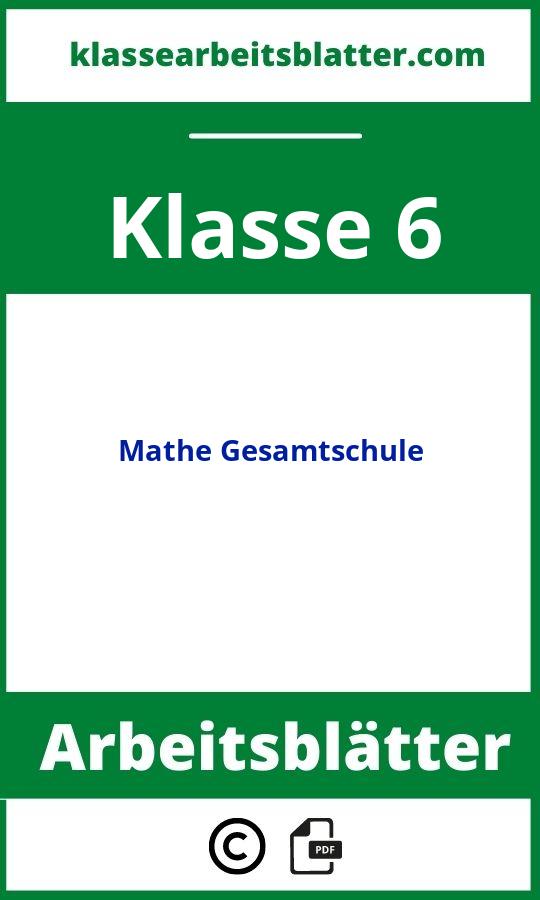 Mathe Arbeitsblätter Klasse 6 Gesamtschule