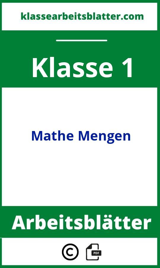Arbeitsblätter Mathe Klasse 1 Mengen