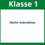 Arbeitsblätter Mathe Klasse 1 Subtraktion