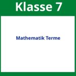 Arbeitsblätter Mathematik Klasse 7 Terme