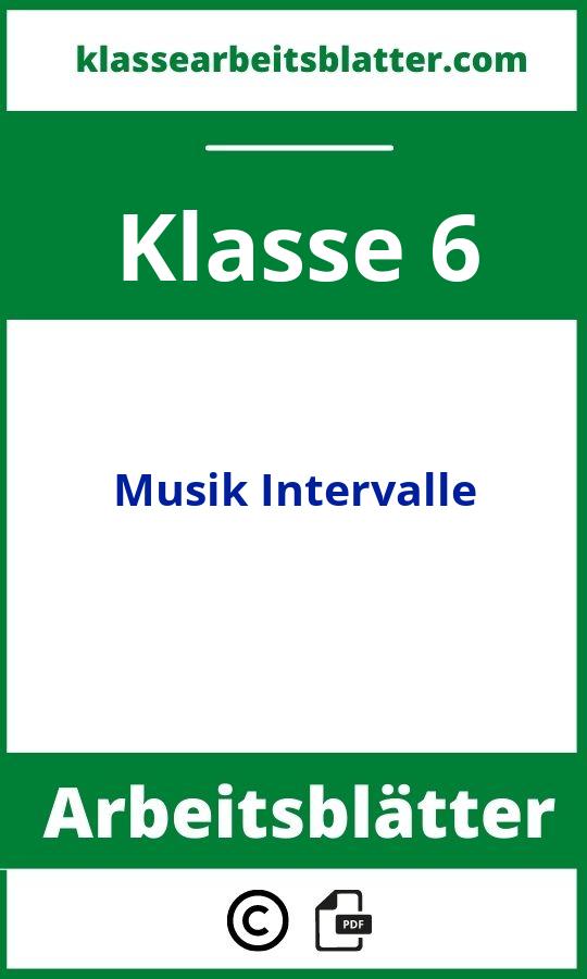 Arbeitsblätter Musik Klasse 6 Intervalle