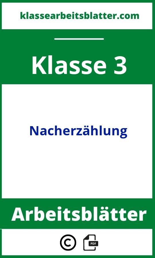 Nacherzählung 3. Klasse Arbeitsblätter