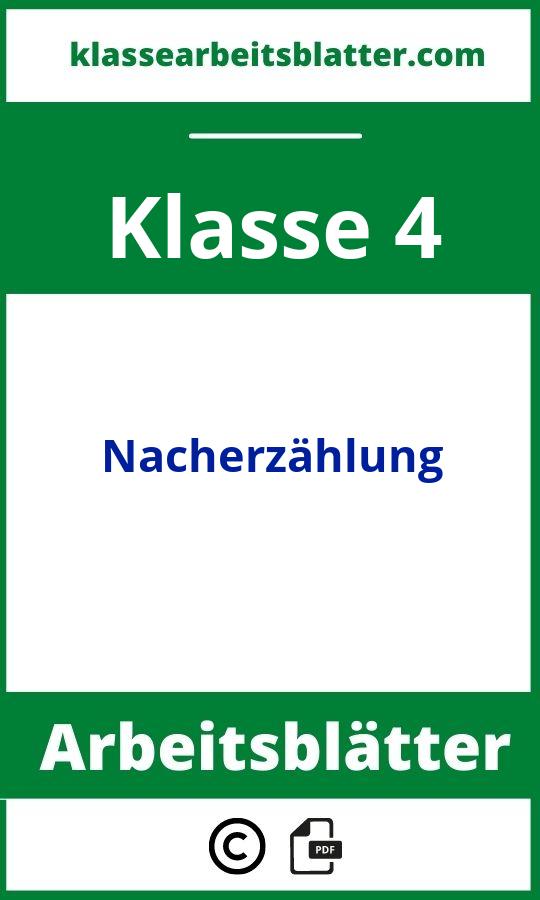 Arbeitsblätter Nacherzählung 4. Klasse