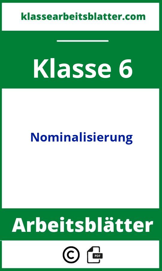 nominalisierung klasse 6 arbeitsblätter