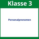 Personalpronomen Arbeitsblätter 3. Klasse