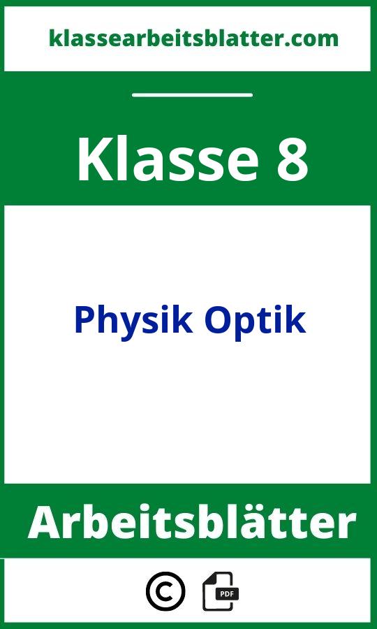Arbeitsblätter Physik Klasse 8 Optik
