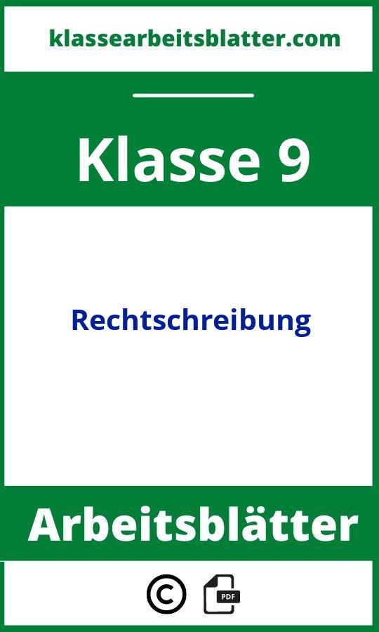 Arbeitsblätter Rechtschreibung 9. Klasse
