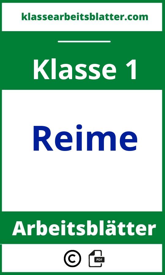 Reime 1 Klasse Arbeitsblätter