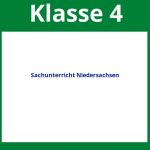 Sachunterricht Klasse 4 Niedersachsen Arbeitsblätter